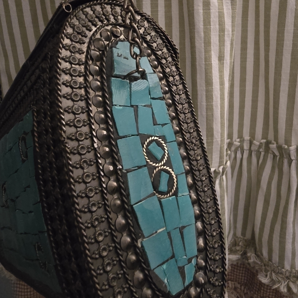 Turquoise Mosaic Crossbody Bag - Picture 6 of 10